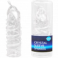 Насадка закрытая "CRYSTAL SLEEVE" Змея, 14 х 3 см EE-10104 Насадка закрытая "CRYSTAL SLEEVE" Змея, 14 х 3 см EE-10104