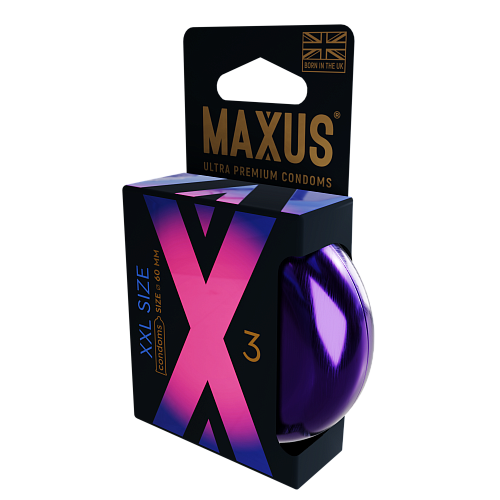 Презервативы "MAXUS XXL" увеличенного размера, 3 шт 0901-069 Презервативы "MAXUS XXL" увеличенного размера, 3 шт 0901-069