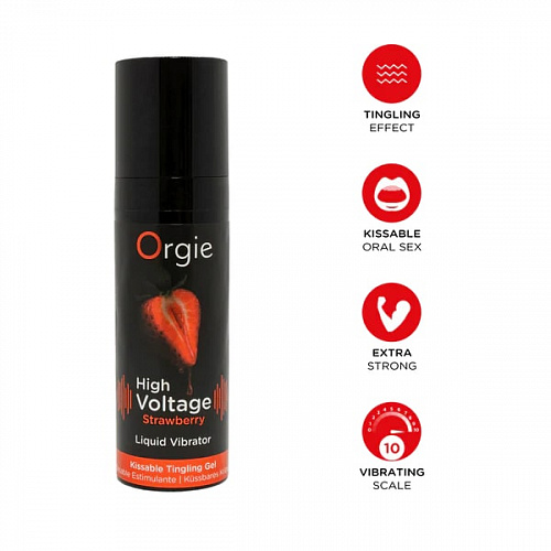 Возбуждающий гель "ORGIE High Voltage Strawberry" с усиленным эффектом вибрации, 15 мл 88028 Возбуждающий гель "ORGIE High Voltage Strawberry" с усиленным эффектом вибрации, 15 мл 88028