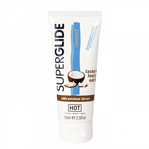 Съедобный интимный гель "HOT SuperGlide" со вкусом кокоса, 75 мл 44116 Съедобный интимный гель "HOT SuperGlide" со вкусом кокоса, 75 мл 44116