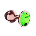 Втулка анальная золотая с зеленым кристаллом, металл, 72 х 27 мм 4027-01 Втулка анальная золотая с зеленым кристаллом, металл, 72 х 27 мм 4027-01