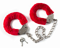 Оковы "Bondage" в меховой опушке, красные 1020-02 Оковы "Bondage" в меховой опушке, красные 1020-02