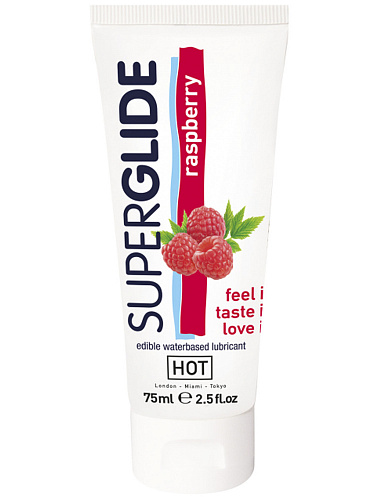 Съедобный интимный гель "HOT SuperGlide" со вкусом малины, 75 мл 44118 Съедобный интимный гель "HOT SuperGlide" со вкусом малины, 75 мл 44118