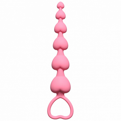 Анальная цепочка "Heart's Beads" розовая 4101-01 Анальная цепочка "Heart's Beads" розовая 4101-01